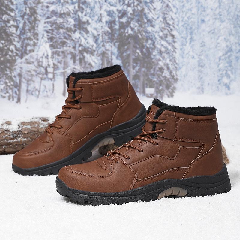 

Водонепроницаемые ботинки с высоким голенищем большого размера, хлопковая обувь, зимние ботинки, мужские утепленные нескользящие уличные теплые ботинки 47 хаки