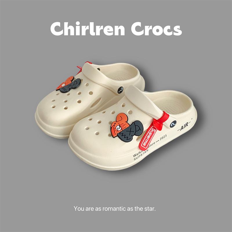 Children's Hole Shoes, Men's and Women's Middle-aged and Older Children's 2025 Summer DIY Durable Non-slip Thick-soled Beach Cute Cool Slippers