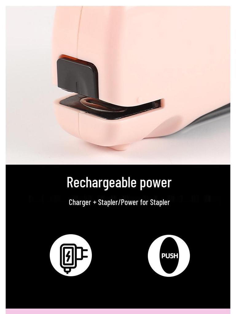 Rechargeable Electric Stapler - Cute Cartoon Design, No. 12, 24/6 Size for Daily Office Use