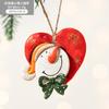 New Christmas Painted Resin Santa Claus Heart Pendant Retro Style Christmas Tree Imitation Ceramic Decoration navidad 2025