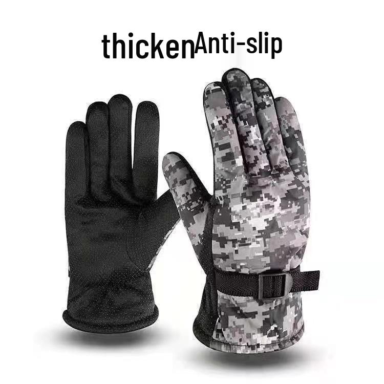 

Мужские зимние ветрозащитные флисовые велосипедные перчатки - Нескользящие, теплые уличные перчатки для работников санитарных служб и катания на лыжах One Size