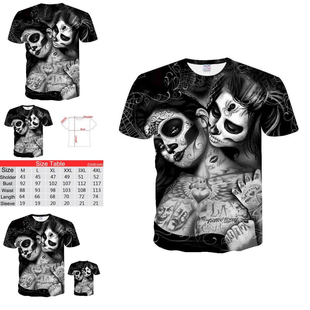 Premium Quality Unisex Summer Short Sleeve O-neck Clown 3d Print T-shirt For All