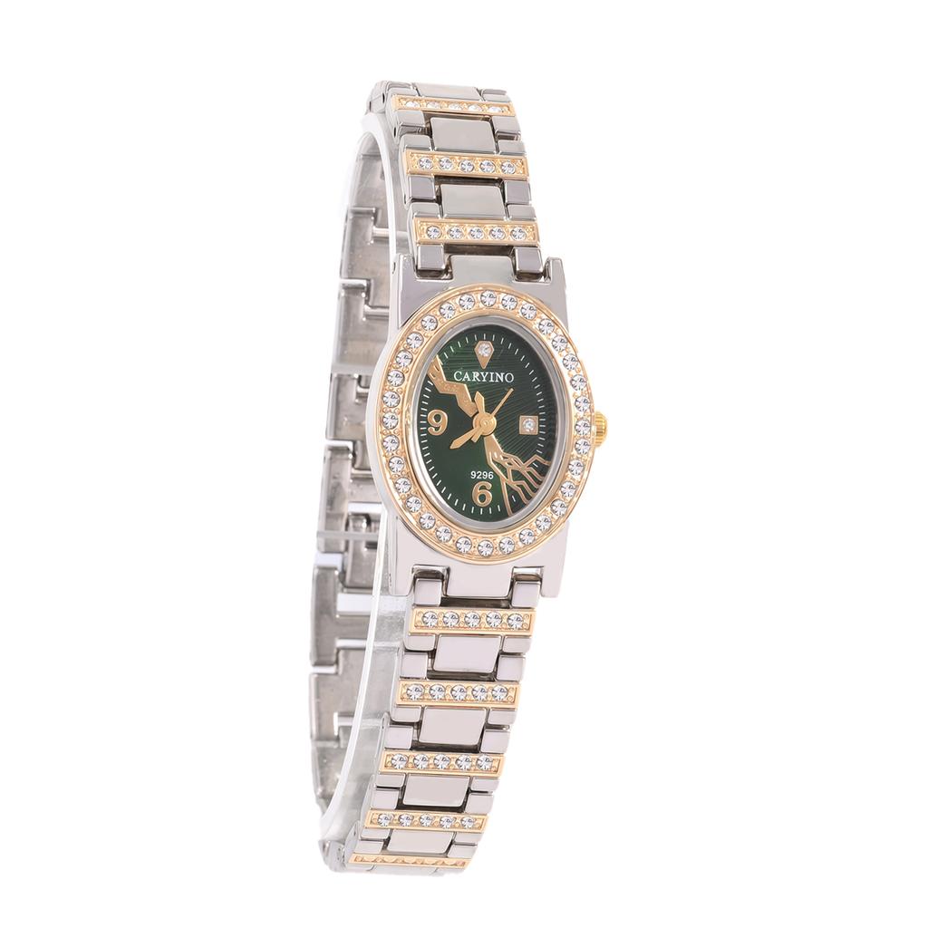 Women's stylish and luxurious diamond-encrusted quartz watch Oval dial for everyday wear, dates, anniversaries, Christmas gifts