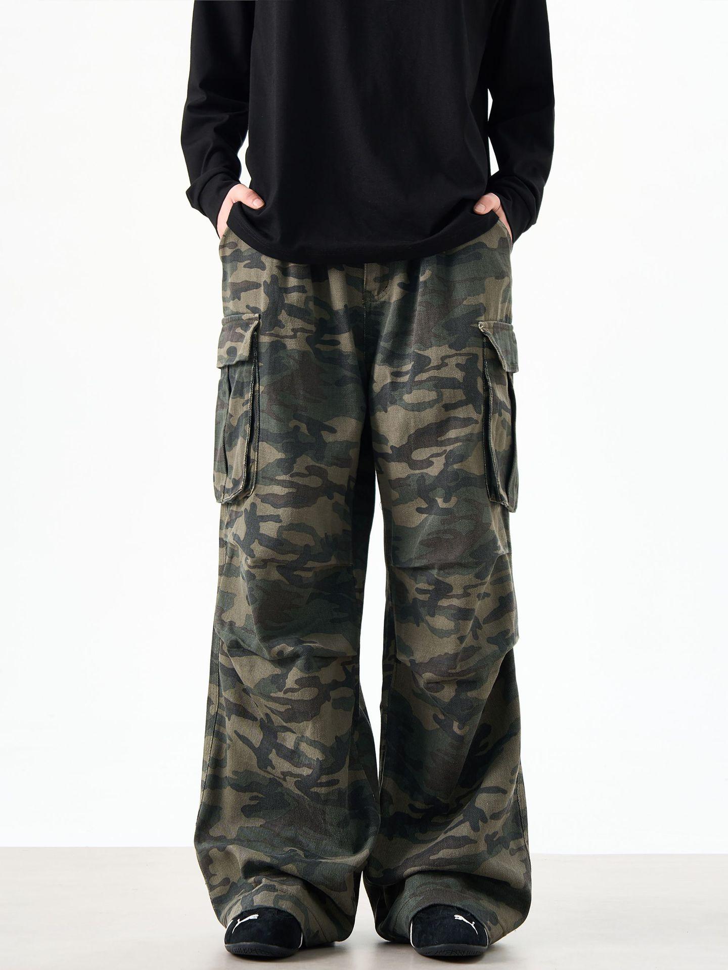 

Унісекс Американські Ретро Камуфляжні Штани Карго - Вільні, Широкі Штанини, Повсякденні Штани S камуфляжний