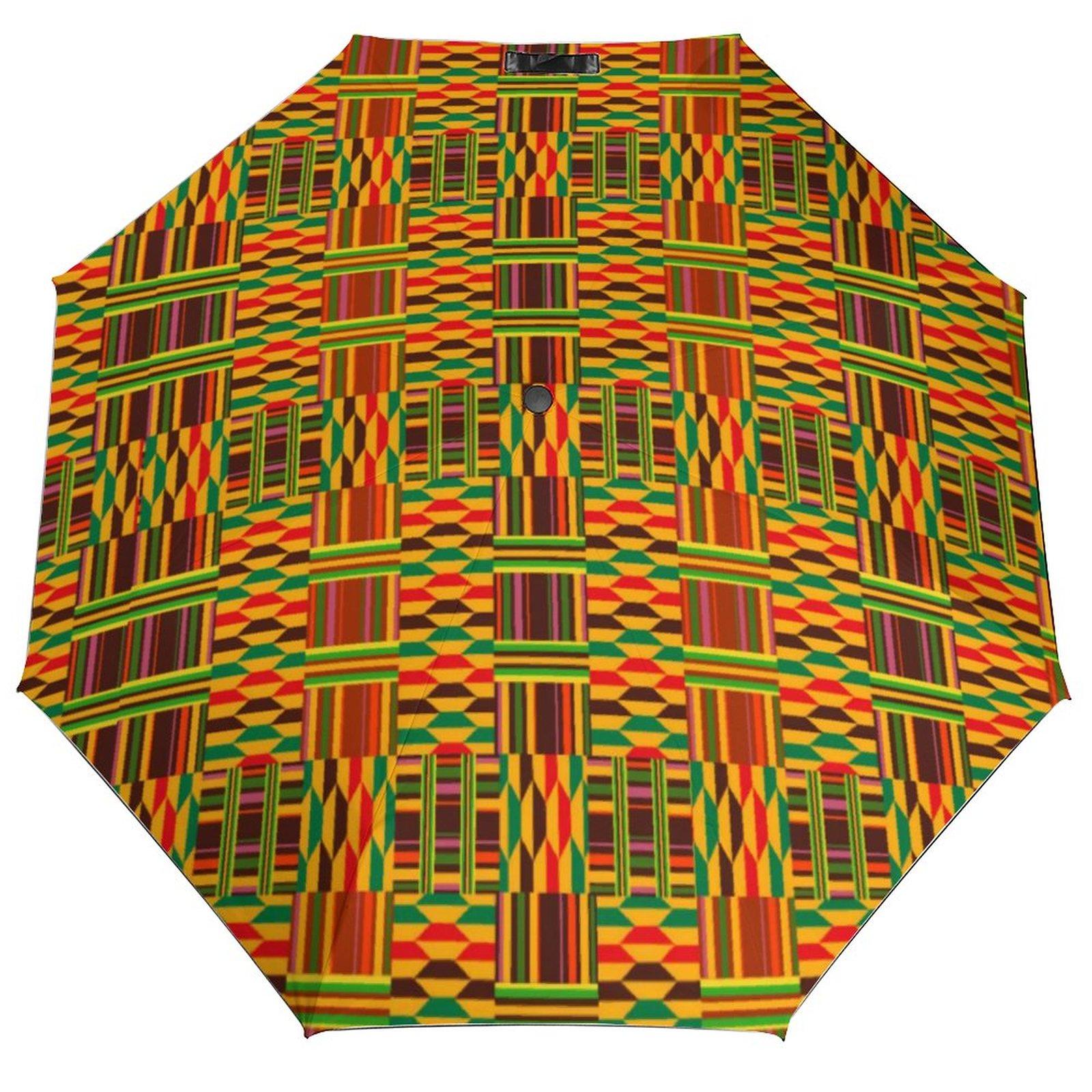 

Африканский племенной принт Зонт Дизайн Кенте Ветрозащитный Автоматический Зонт Милое Искусство Портативный Зонт для Рюкзака