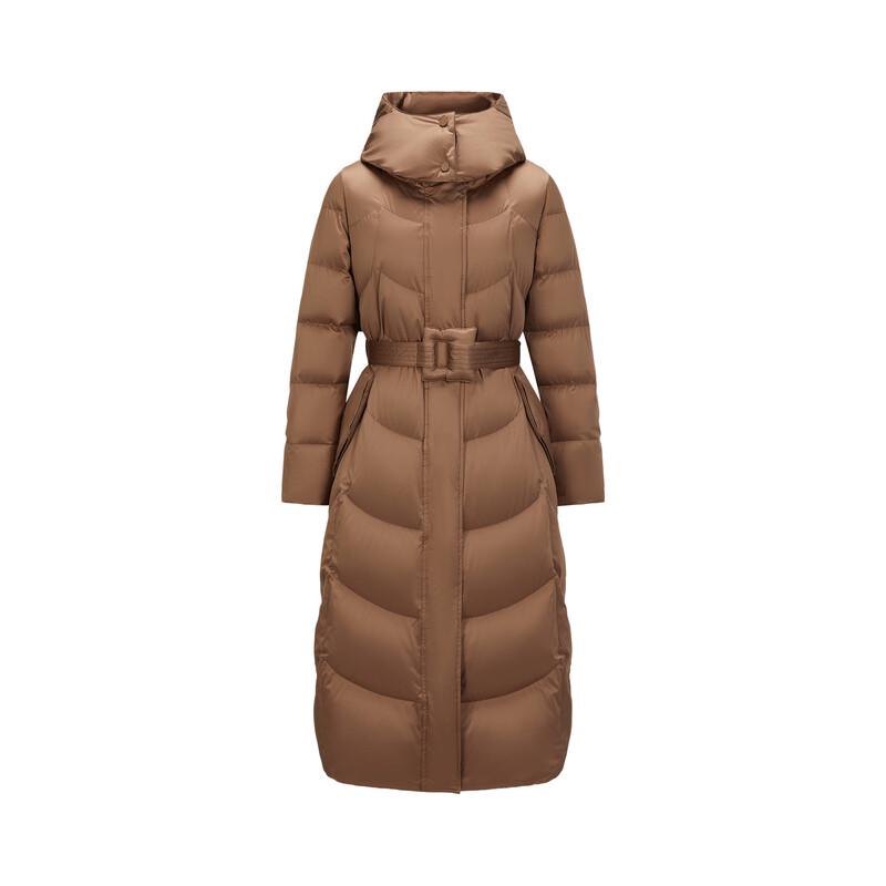 Jiu Zi Anna Kou 2024 Winter Elegant Hooded Goose Down Jacket