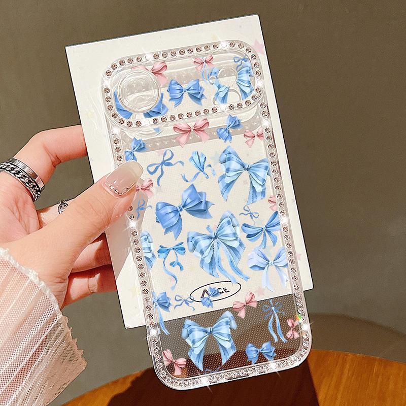 Butterfly Printing Bling Diamond Case For iPhone 17 Air 16e 16 14 15 13 17 Pro Max 15 16 Plus 17 Soft TPU Silicone Phone Cover