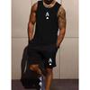 Tank Top and Shorts Set for Men Polyester Athletic Style Multi-Pocket Design Summer Outdoor