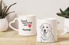 Kuvasz - cup with a dog, adorable cup with a heart-shaped handle, universal gift from the Art-Dog brand