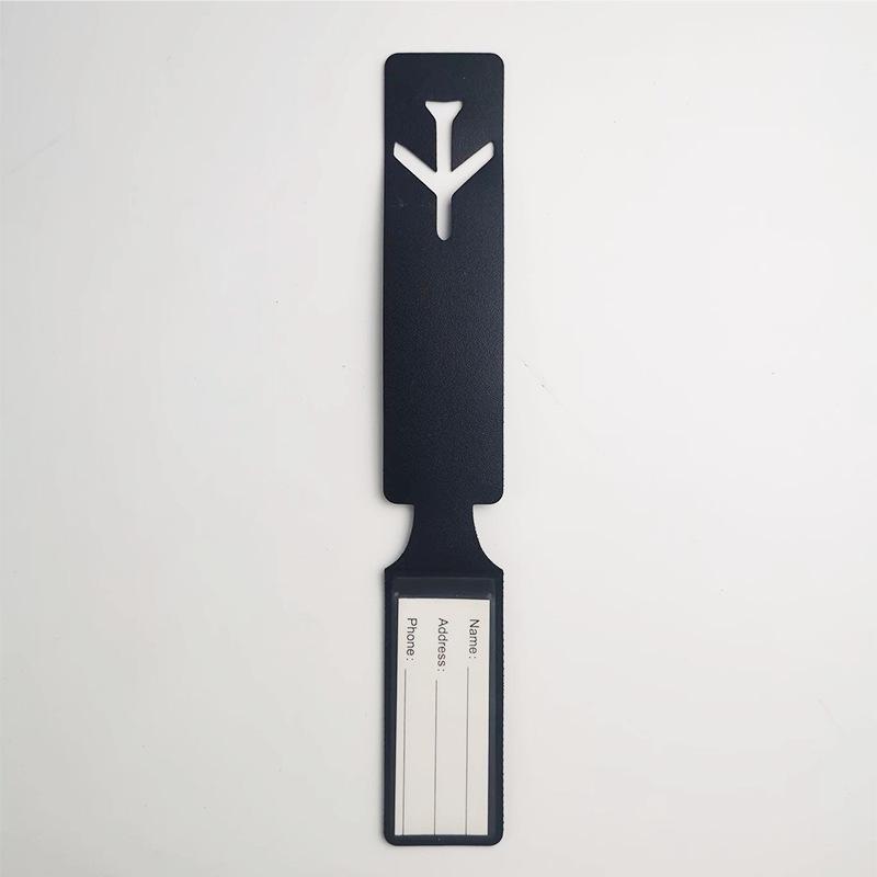 Hollow-out Aircraft Leather Luggage Tag Long Strip Hot-pressed Transparent Diaphragm Boarding Pass Pu Leather Luggage Tag