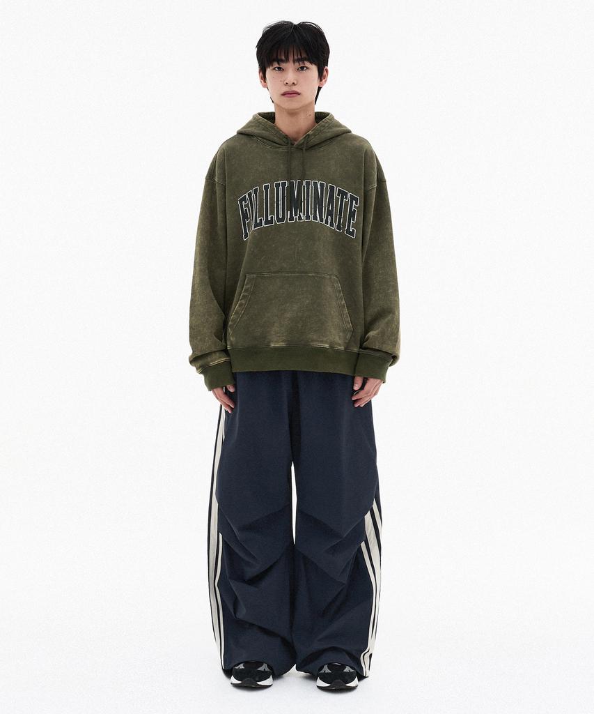 Washed Arch Logo Hoodie - Khaki
