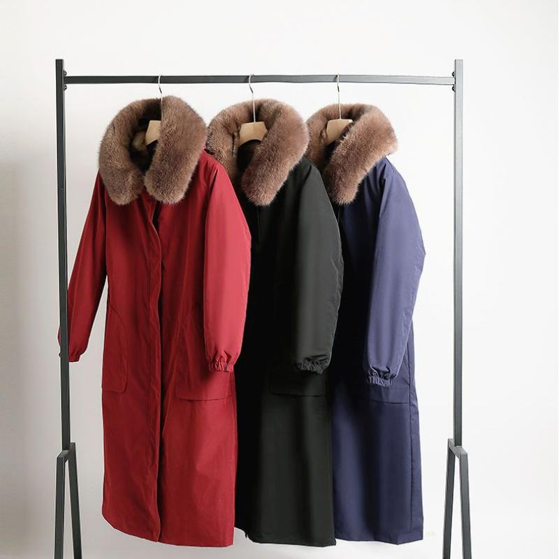 Nuova giacca invernale per mamme, parka in pelliccia sintetica ispessita con fodera staccabile e design lungo al ginocchio