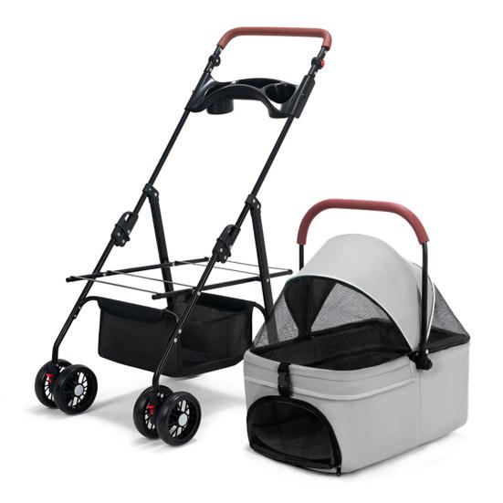 Pet Stroller, Folding Dog Stroller, Pet Folding Stroller, 4 Wheels Dog/Cat Puppy Stroller, Travel Carrier for Small/Medium