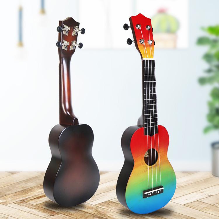 Hand-Painted 21-Inch Cartoon Ukulele for Beginners - Playable Student Instrument