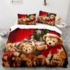 Christmas Duvet Cover Set King Queen Full Size Snowflake Gold Deer Pattern Holiday Bedding Set Polyester Comforter Cover for Kid