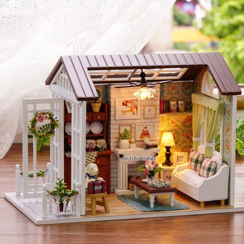 Zhiquwu DIY Forest Blue Time House with Dust Cover - Upgraded Version
