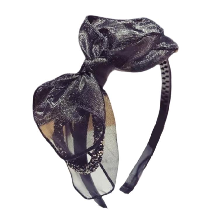 Lace Bowtie Hairband Female Flapper Costume Hairhoop for Formal Event Banquet