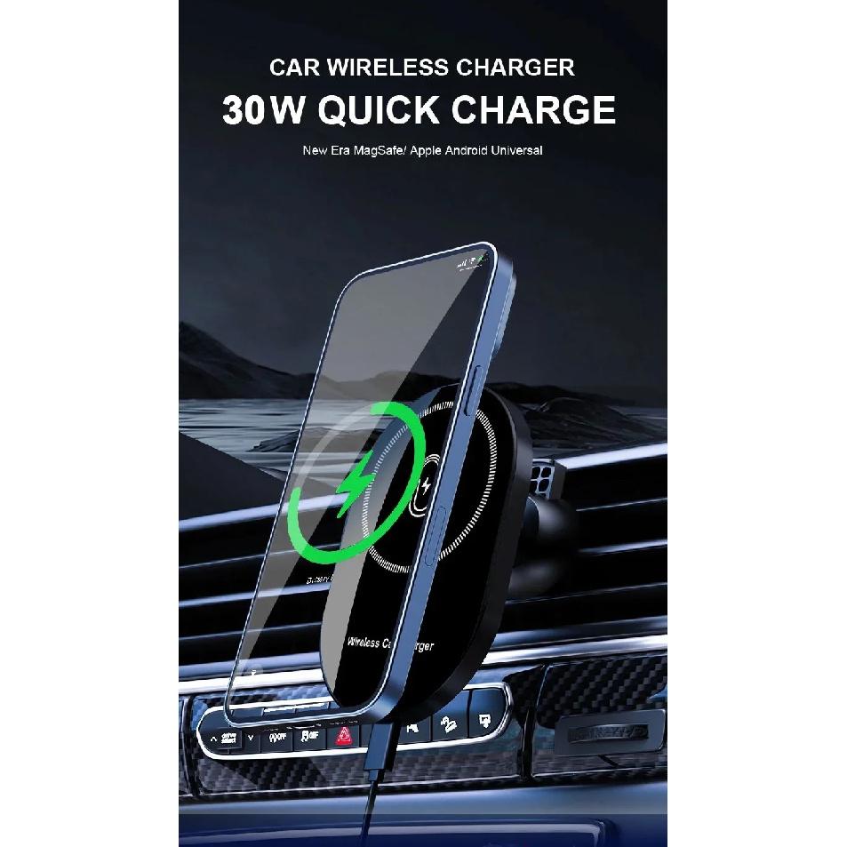 Upgradsed 30W Magnetic Car Wireless Chargers Air Vent Phone Holder for iPhone15 14 13 12 Pro Max Mini Car Fast Charging Station