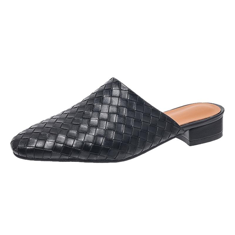 FOREADA Women PU Leather Mules Round Toe Flats Concise Design Ladies Fashion Casual Shoes Spring Autumn Gold Silver 45
