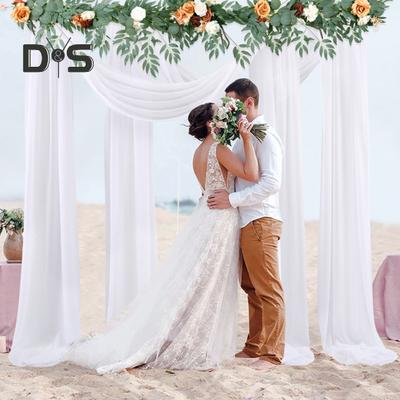 Wedding Arch Drape Chiffon Curtain Drapery Solid Color Tulle Drapery Draping Decoration for Weddings Ceremony Reception Banquets