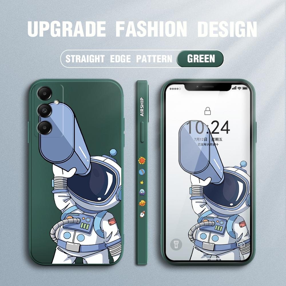 Cartoon Astronaut Phone Case for Redmi Xiaomi POCO Note 10 Pro 9 9A 9T 10C 8 7 11 Lite 5G X3 M3 Square Edge Soft Full Camera Protect Cover Cases