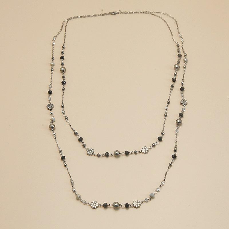 Bohemian Beaded Long Sweater Necklace Women'S Fashion Stackable Long Necklace