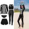 Plus Size Women's Jellyfish Pattern Two-Piece Wetsuit with Zipper: Long Sleeve Surfing Suit for Snorkeling, Hot Springs, and Beach Swimming