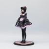 Gothic Lolita Anime Girl Figure – Detailed Pvc Collectible Statue, Black Maid Dress With Purple Ruffles  Rose Headwear Characte