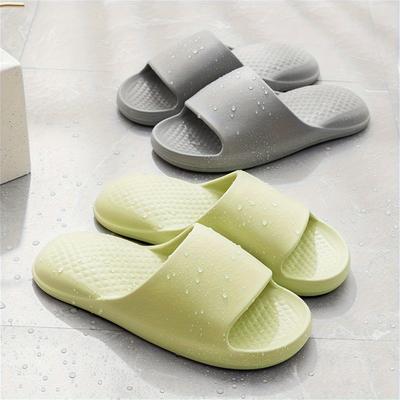 Einfarbig Unisex Bequem Minimalistisch Kreativ Geprägtes Kissen Sommer Damen Hausschuhe Weiches EVA Vielseitig Paar Outdoor Strand Spazieren Baden