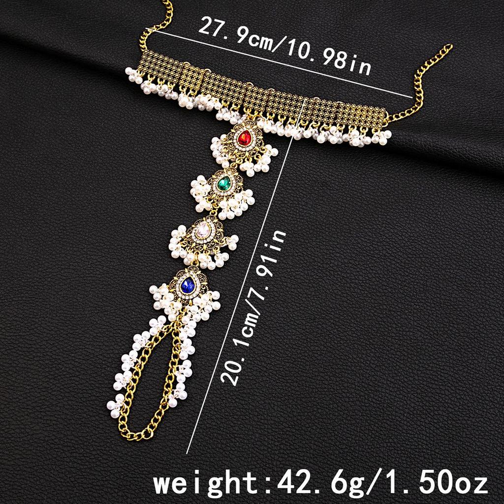 Retro Ethnic Geometric Water Drop Anklet - Bohemian Style Round Foot Ornament
