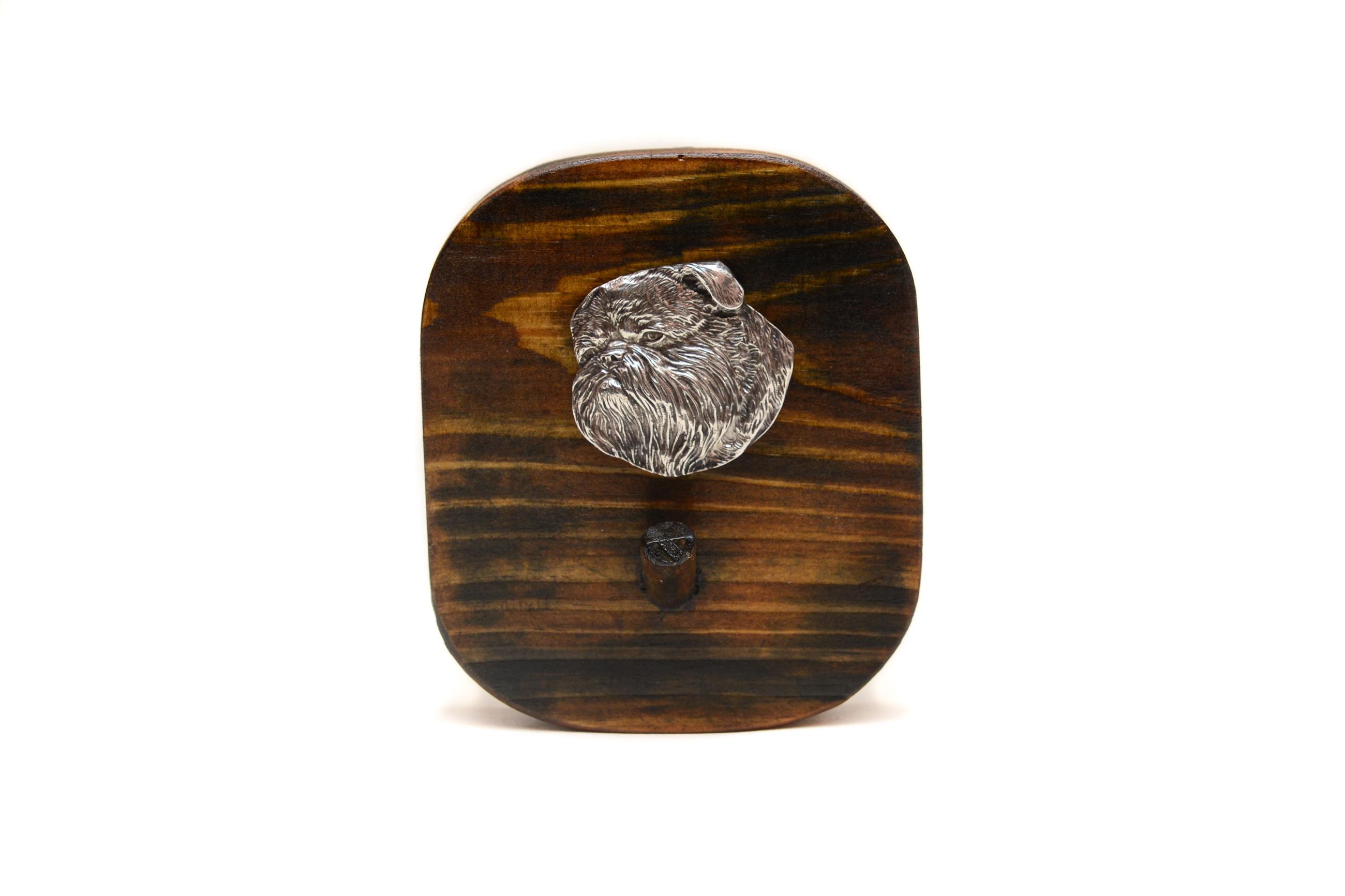 

Griffon Bruxellois, Brussels Griffon I - leash hanger, medal hanger with dog, key hook from Art-Dog brand коричневий