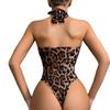 Women's Leopard Print Halter Neck Bodysuit – European & American Sexy Lingerie