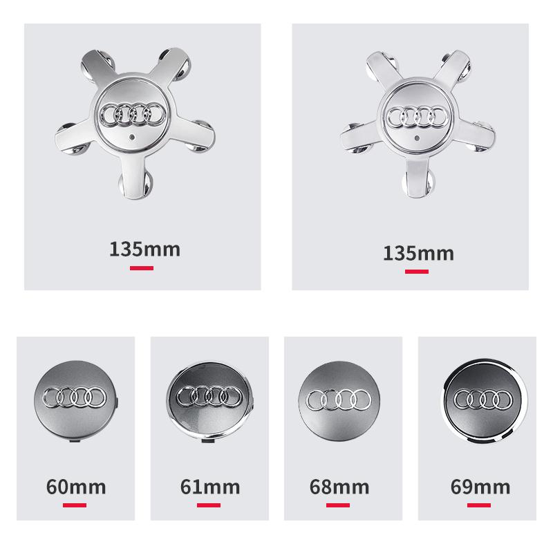 4PCS 60/61/68/69/mm Car Wheel Center Hub Caps Hubcap Tire Rim Covers Replacement For Audi A1 A3 8P A4 B5 B6 B7 B8 A5 A6 C5 C6