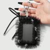 Elegant Badge Holder Gothic Bowknot Keychain Beaded Lace Card Charm Accessory Alternative Fashion Keyring