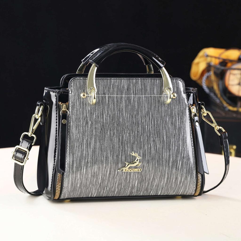 2026 New European and American Style Patent Leather Handbag Women's Fashionable Versatile Crossbody Bag