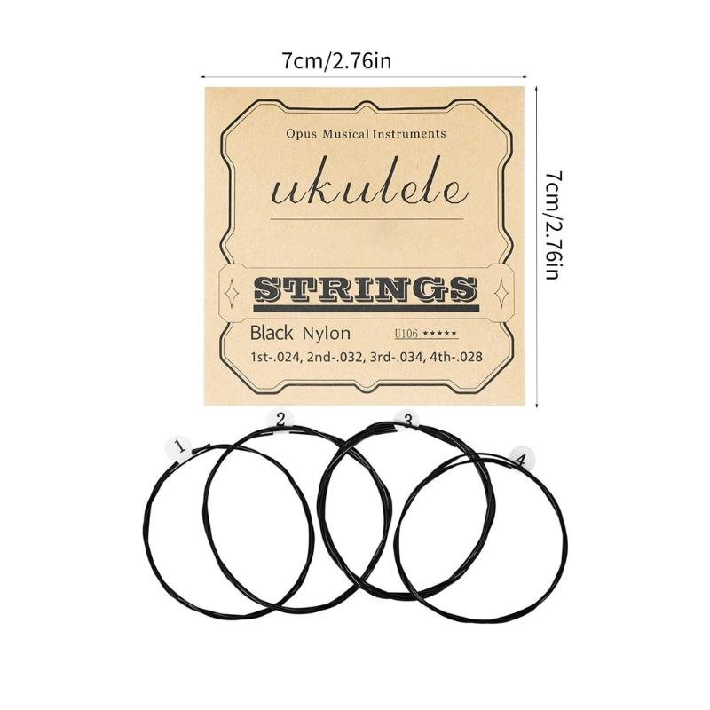 Nylon Ukulele Strings Tuning Replacement 4 Pack 4 Strings for Musical Instruments Easy for Beginners Easy on Fingertips