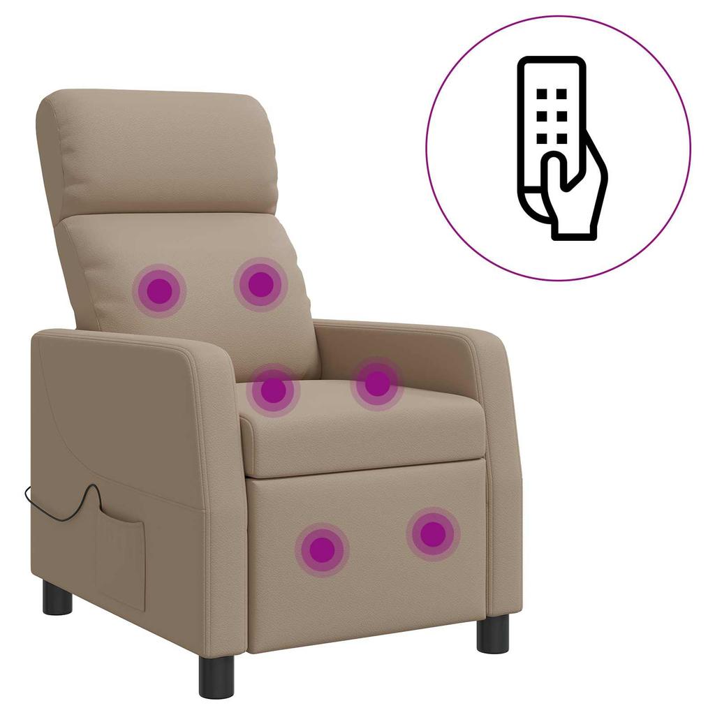 Massage Recliner Chair Cappuccino Faux Leather