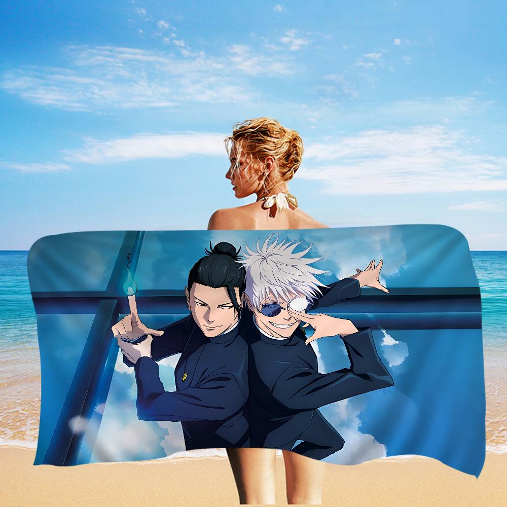 Jujutsu Kaisen Gojo Satoru Mikrofaser Strandtuch Saugfähig Schnelltrocknend Weich Yoga Schwimmen Resort Bergsteigen Handtuch