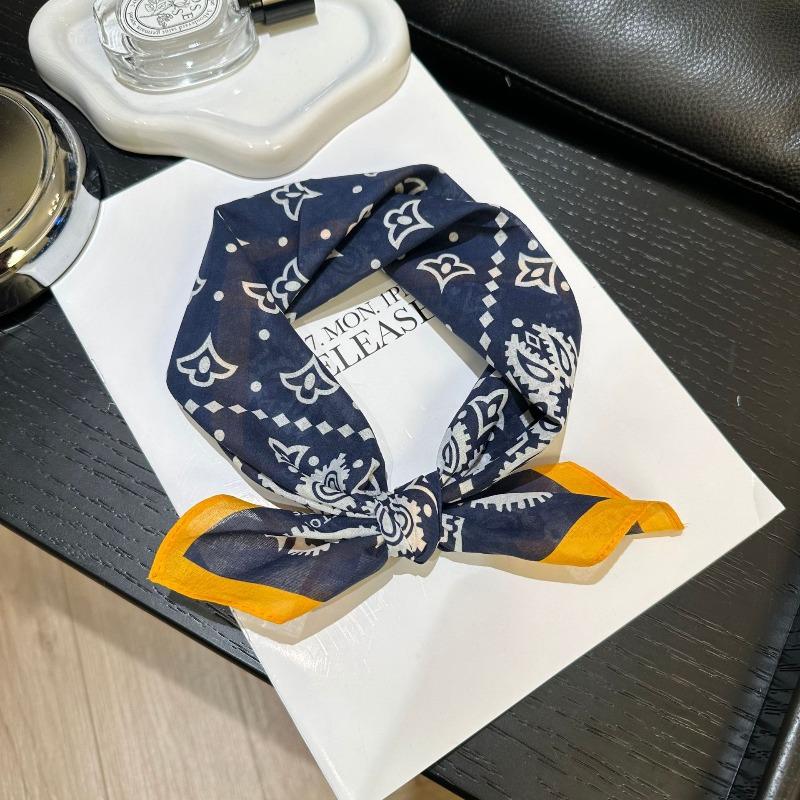 Spring and Autumn pure cotton 55cm small square scarf women's literary silk scarf versatile decorative scarf thin headscarf headband scarf