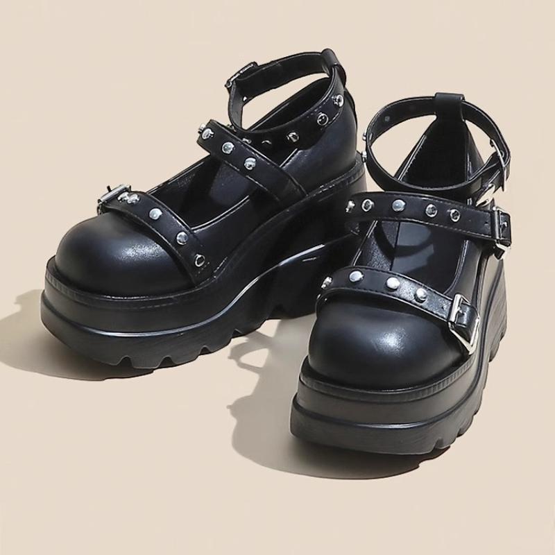 Fashion Mary Jane Women's 2025 New Spice Girl Round Head Versatile Single Sweet and Cool Heightening Platform Muffin Shoes Large Size