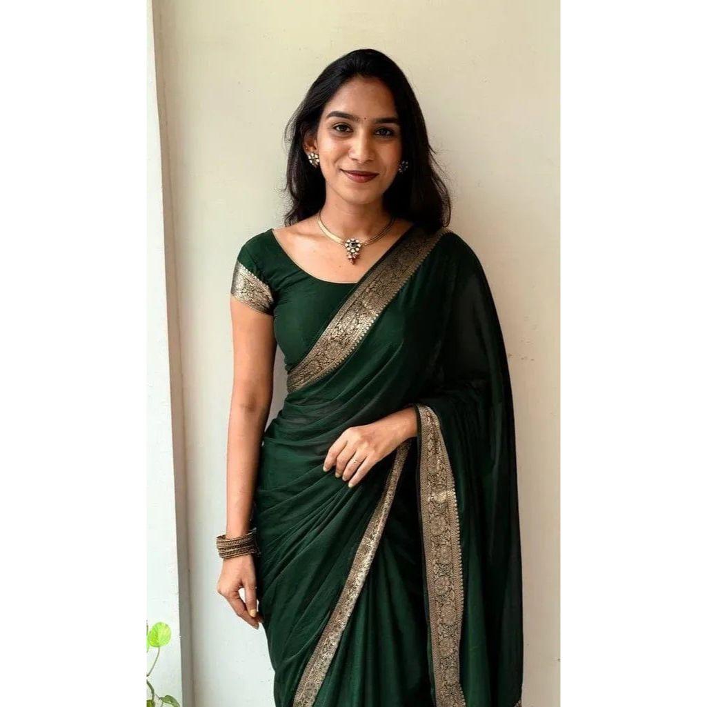 New Launch Elegant Vichitra Silk Saree