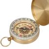 Brass Retro Style Pocket Watch Type Luminous  Compass with Cover for Outdoor Mountaineering