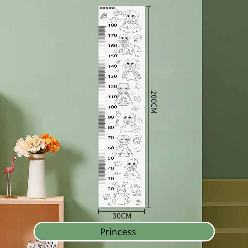 

30*200 см самоклеящиеся съемные мультяшные граффити измерение высоты настенные наклейки настенный декор высота наклейки рисунок раскраска инструмент Princess