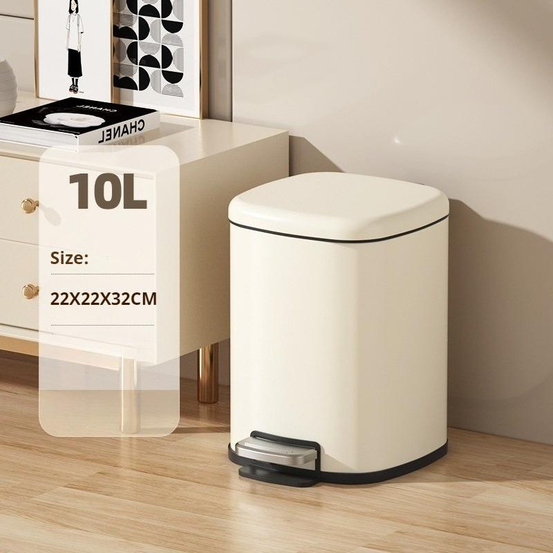 Stainless Steel Trash Can Large Capacity Foot Pedal Trash Bin Modern Simple Household Garbage Bins Kitchen Clean Accessories