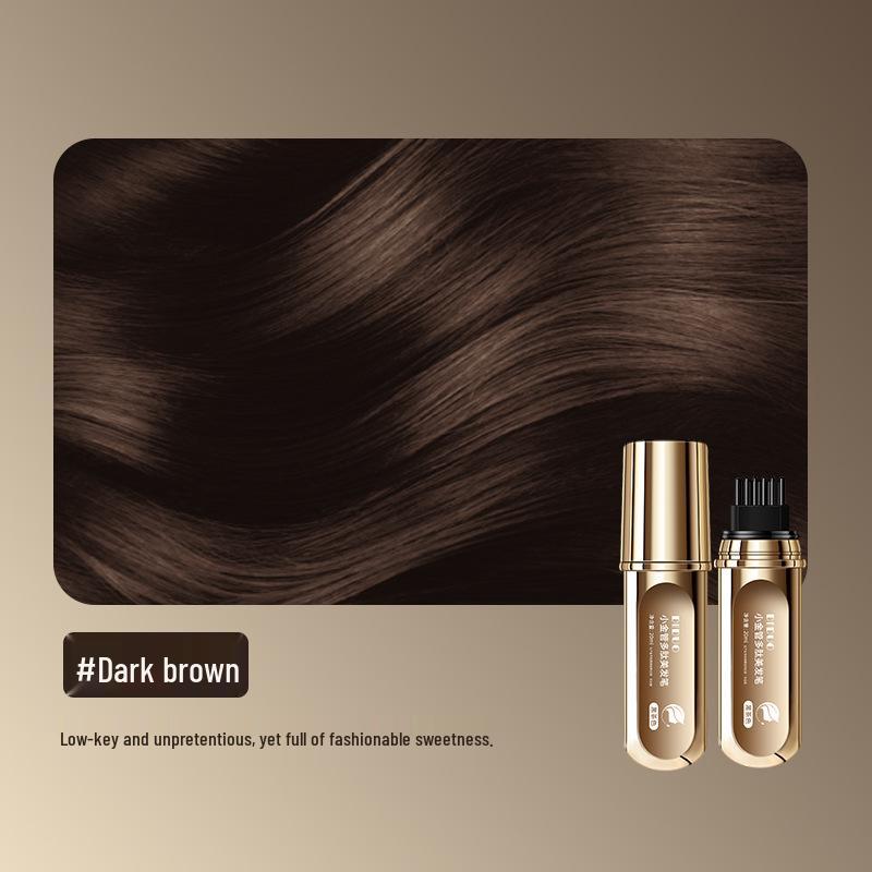 Duo Small Gold Tube Peptide Hair Dye Pen - 10 Refillable Touch-up Pens for Gray Coverage, Gentle & Non-Damaging