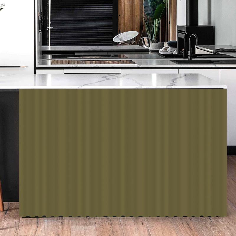 Solid Color Kitchen Concealed Curtain Door Window Short Partition Cupboard Storage Shelf Dustproof Half-curtain Home Decor