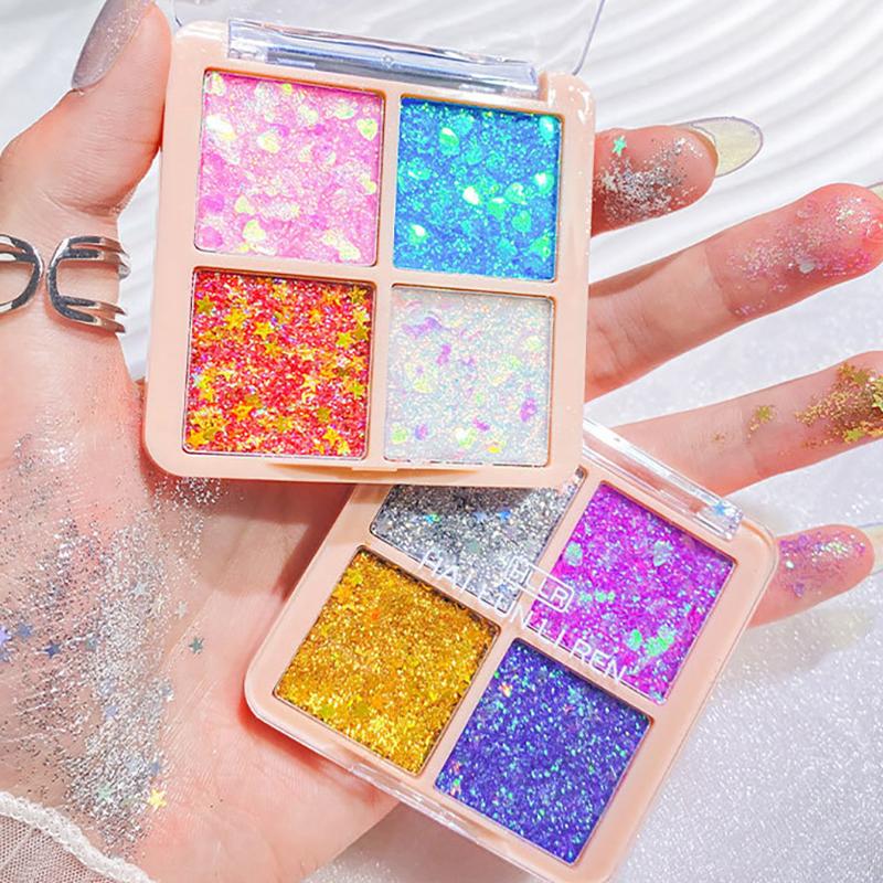 4/9 Color Eyeshadow Palette Eyeshadow Girl Beginner Makeup Tray Sculpture Highlight Cosmetic For Girls Accessories Cosmetic