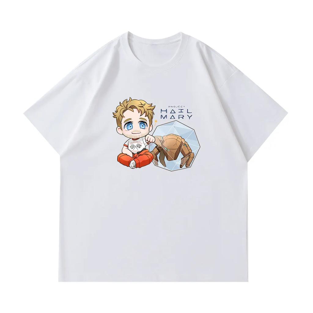 Movie Project Hail Mary Printed Shortsleeved Tshirt for Unisex and Women Made of Pure Cotton Shirt Material Summer T Shirt