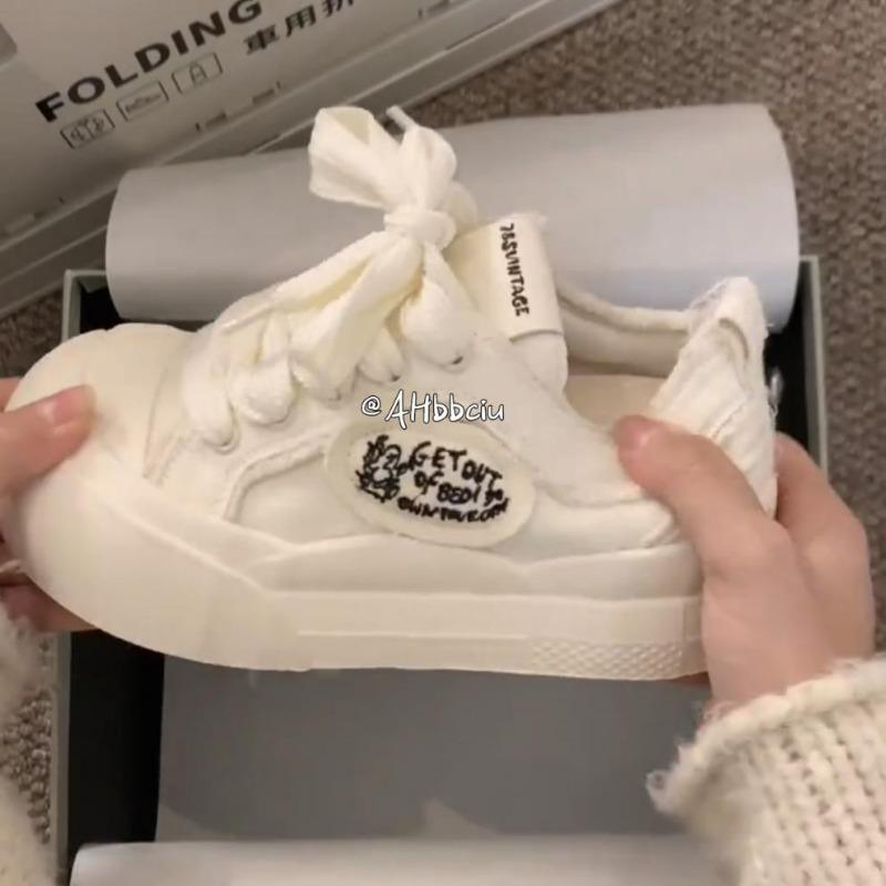 Women's Casual Board Shoes with Thick Soles Small White Shoes
