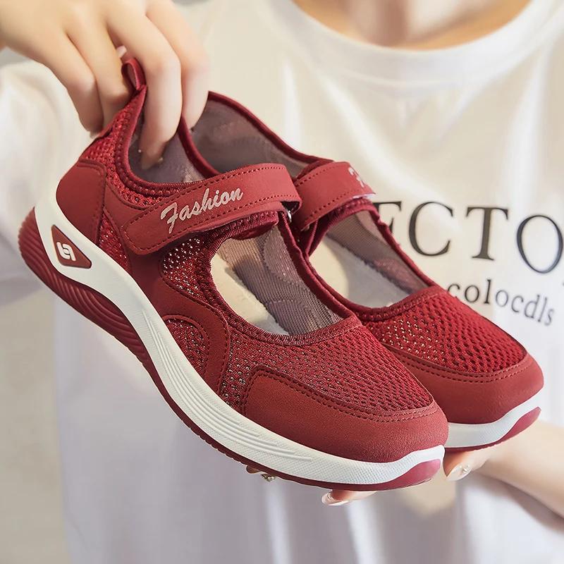 2025 Women's sneaker Slide-in Velcro Lightweight Breathable Non-slip Soft Bottom Walking Running Tennis Women's Casual sneaker